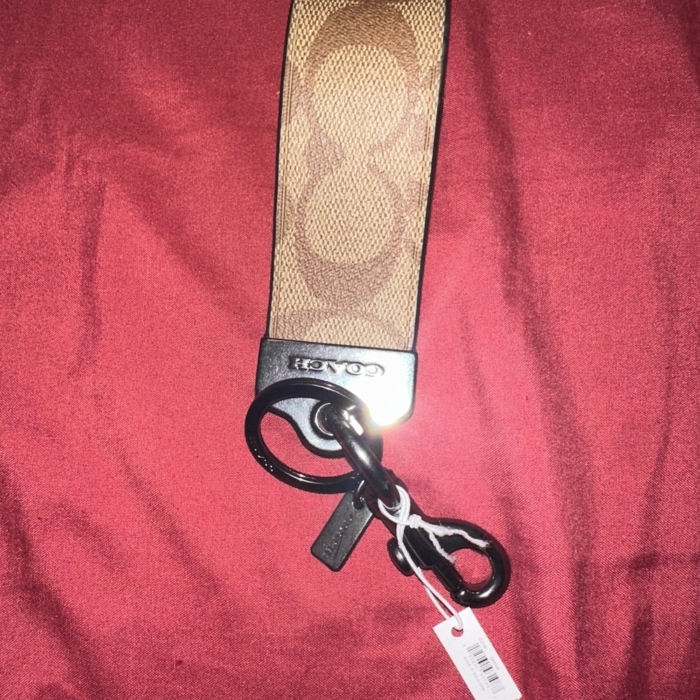 Coach Tan and Black Keychain